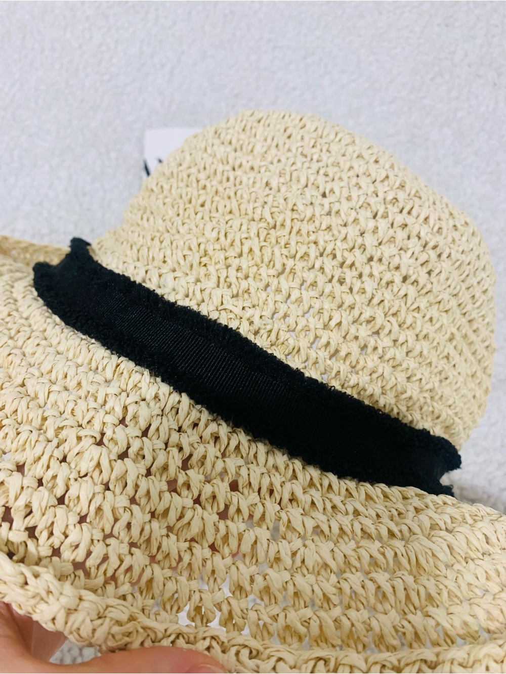 ZARA Woven Raffia Sun Hat with Black Band - NWT - Picture 5 of 5